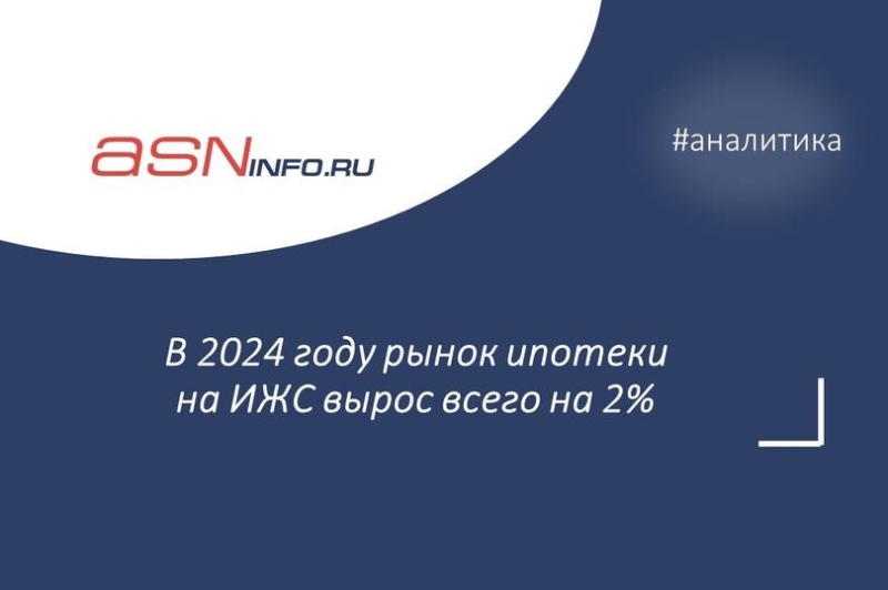 В 2024 году рынок ипотеки на ИЖС вырос всего на 2%