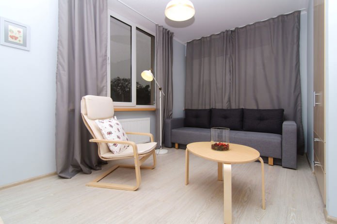 Лаконичный дизайн однокомнатной квартиры 44,3 метра для семьи с ребенком