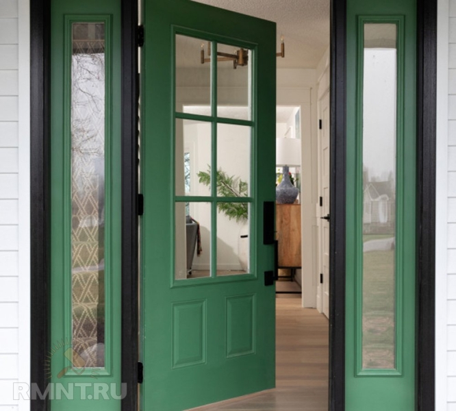 Зелёные входные двери: фотоподборка